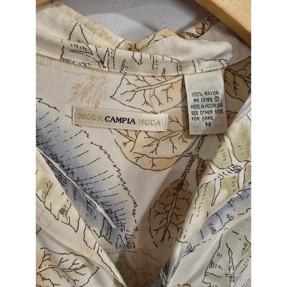 Campia Moda Men’s Tropical Hawaiian Print Button-Up Shirt Medium Rayon - Picture 7 of 9